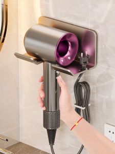 Bathroom Hair Dryer Holder No Drilling Toilet Storage Rack Simple Style Space Aluminum Corner Shelf for Bathroom Organization