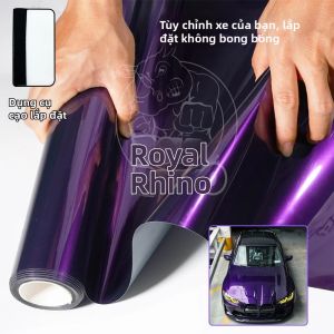 Phim Vinyl Dán Xe Màu Tím Đậm Bóng Mờ Kim Loại PET 50/30cm Dùng Cho Độ Chế Chắn Bùn Mui Xe Bọc Ngoại Thất Xe Hơi