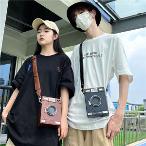 Trendy Versatile Womens Crossbody Bag Camera Shape Box Small Square Bag Personality Design Casual Style PU Leather Handbag