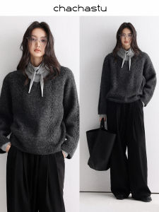 CHACHASTU | Áo Sweater Cổ Tròn Đầy ấm Của Pháp