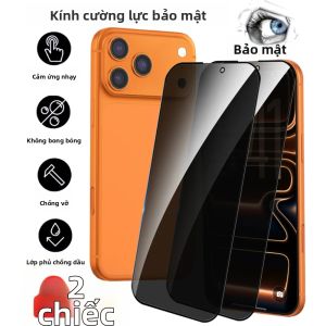 2 Miếng Dán Bảo Vệ Màn Hình Chống Gián Điệp Viền Đen Cho iPhone 17/16/15/14/13/12 Pro MAX NNBILI Chống Gián Điệp Chống Trầy Xước Kính Cường Lực