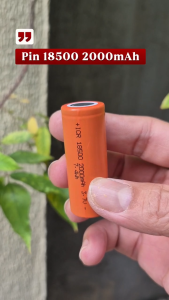 Pin sạc 18500 2000mAh đầu bằng 3.7V màu cam dùng cho thiết bị điện tử