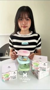 Huggy Baby WM001 Glass Food Container Wadah Kaca Makanan Anak
