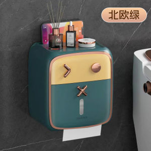 Bộ Đựng Khăn Giấy Treo Tường Phòng Tắm Cao Cấp Có Giá Để Khăn Giấy Và Ống Đựng Giấy Vệ Sinh Không Cần Khoan