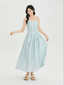 SANFU | Sleeveless Loose Dress with Detachable 3D Rose Flower Summer