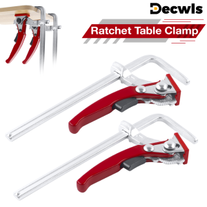 Quick Release Ratchet Guide Rail Clamp Carpenter F Clamp Heavy Duty Track Clamp with Anti-Slip Pad for MFT Table & Guide Rail