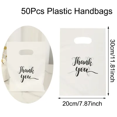 100pcs Thank You Plastic Gift Bags Gift Wrapping Supplies Gift Bags Perfect For Thank You Gifts Party Decor