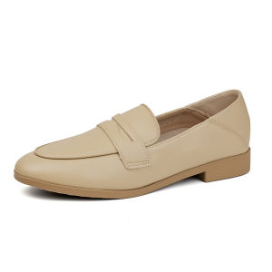 Genuine Leather Flat Bottom Loafers Womens Shoes British Style Spring Autumn New Model Versatile Work Shoes Quiet Soft Bottom