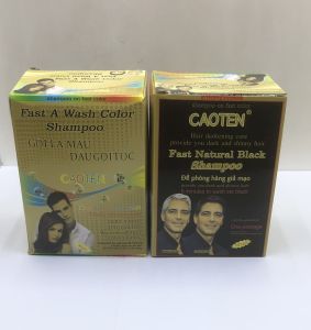 [HCM]Thuốc nhuộm gội đen hộp 10 gói giúp cho tóc bạc thành tóc đen Caoten