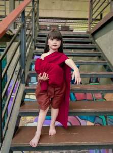 ชุดไทยแม่นาค🙈วันฮาโลวีนของเด็กๆ🚗พร้อมจัดสางภายใน24ชม.