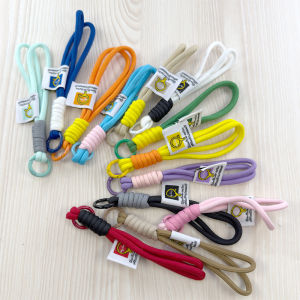 Handcrafted Bicolor Woven Rope Keychain Phone Case Trendy Short Style USB Flash Drive Water Cup Lanyard Fashionable Accessory