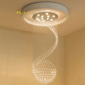 Phube Large Spiral Crystal Chandelier Gold/Silver LED Ceiling Lamp 100cm x 300cm High for Staircase Foyer Corridor - Metro Manila Delivery