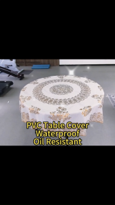 PVC Tablecloth Round Table Mat Golden Silver Oil-proof Table Cover Waterproof Table Mat for Dining Room Anti-scalding Table Cloth