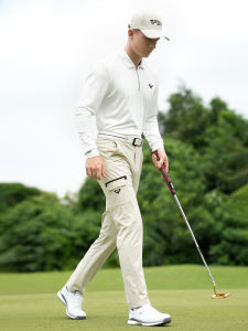 PGM Mens Golf Sports Straight Leg Workwear Trousers Black Casual Wear Resistant Spring Summer Khaki Long Pants