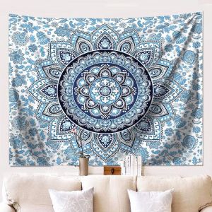 VIKAMA Con Công Mandala Tấm Thảm Phong Cách Dân Tộc Kỳ Lạ Vải Treo Trang Trí Phòng Khách Phòng Ngủ Trang Trí Tường 100% Polyester