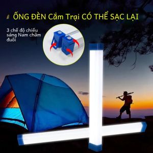 Đèn LED Cắm Trại Có Thể Sạc Lại 17CM Với Hệ Thống Treo Từ Tính Bóng Đèn Chiếu Sáng Ngoài Trời Khẩn Cấp Di Động Màu Trắng Mát 250-499 Lumens