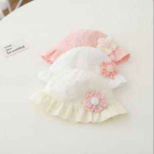 Baby Fisherman Hat for Baby Cute Sunscreen Princess Fashionable Hat Bucket Hat For Kids Adjustable CottonHats 0-12 Month