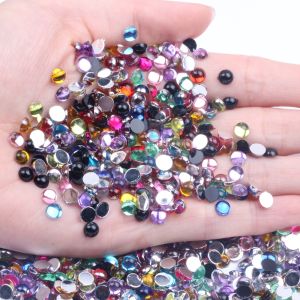 5mm Acrylic Flat Bottom round Beads No Hole DIY Handmade Rhinestones Jewelry Accessories Taiwan Style Smooth Surface