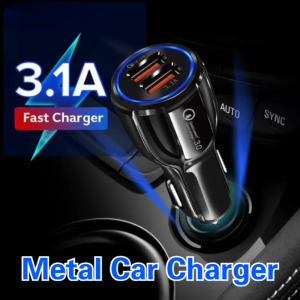 66W Car Charger Super Quick Charge Dual USB Port LED Display Voltmeter with Halo