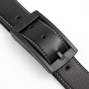 Genuine Leather Belt for Men No Metal Pure Plastic Buckle Airport Security Check Belt Extended Length No Belt for Pants