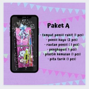 Kinovsyashop -  Dapat 10 Pcs BINGKISAN PAKET ULANG TAHUN (ULTAH)/ SOUVENIR ULTAH ALAT TULIS/HADIAH LOMBA/STATIONERY SET/PAKET ALAT TULIS