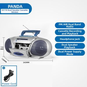 Panda | Panda 6311E Vintage Tape Recordernostalgic Teaching Tape Player Portable Audio Visual Appliances Handheld CD Bread Machine