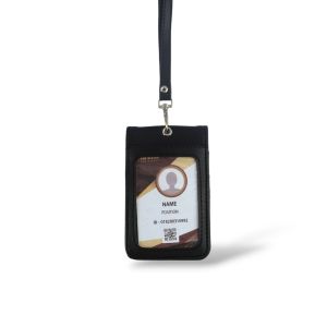 id card holder nametag lanyard 2 sisi bolak balik pakai magnet