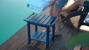 Nevilywood HDPE Shower Stool with Under Storage Shelf Waterproof Mildew Resistant Non-Slip Bath Bench for Seniors & Pregnant Women