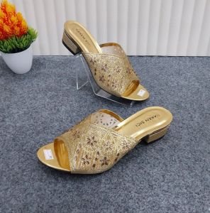 New prodak KAKEN SICI sandal pesta wanita hak rendah 3cm yd 012 motif payet import sendal heels wanita sendal kondangan
