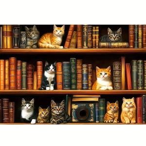 500/1000/1200/2000PCS Puzzle Cute Cat Friend Puzzle Desktop Art Is Very Suitable for Cat Enthusiasts and Home Decoration