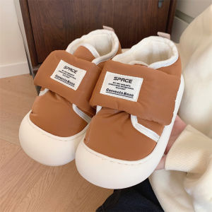 Warm Cotton Shoes Womens Winter Casual Board Shoes Adhesive Strips Anti-slip Stylish Trendy Korean Retro Magic Stick Shoes