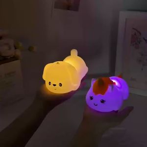 COD Childrens Cute Duck Night Light Soft Silicone Sleep Light with USB Charging Childrens Room Touch