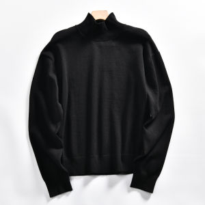 Fashionable Casual Mens Knitted Half High Collar Long Sleeve Cotton Blend Base Shirt Winter Leisure Knitwear Youth Popular