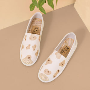 รองเท้าผ้าใบระบายอากาศสําหรับผู้หญิงสไตล์ฤดูร้อนใหม่แบนสูงข้อเท้าต่ําปักกิ่งฤดูใบไม้ผลิฤดูใบไม้ร่วงแฟชั่นสบายๆแฟลตการจับคู่สี