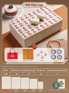 PINJIAN | Bộ Bài Mạt Chược Màu Ngà Đơn Sắc Hand-made Flawless