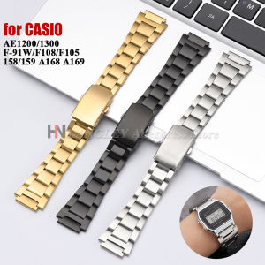 Stainless Steel Watchband 18mm for Casio for AE1200/1300 F-91W F84 F105/108/218 A158W/168 Men Women Sport Metal Replace Bracelet