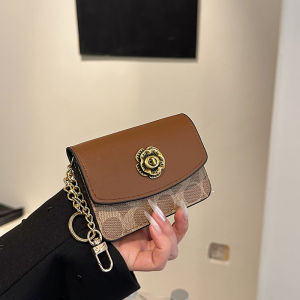 Retro Classic Printing Mesh Red Big Card Holder Coin Purse Mini Small High-End Exquisite Buckle Coin Key Case