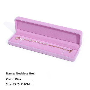 other | High-end Velvet Round-edge Jewelry Box Long Chain Ring Storage Packaging Box Jewelry Storage Box Jewelry Necklace Packaging Box