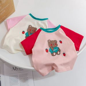 Tagkita | Áo Thun Tay Ngắn Màu Đối Chọi Mới Cho Bé Từ Cotton Mùa Hè