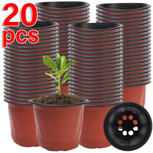 20pcs Thicken PP Flowerpots Simple Nursery Seedling Pot Flowers Plant Breeding Planters Container Box Garden Supplies Tool