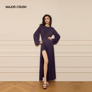 Retro Elegant Waist-Cinching Long Sleeve Dress