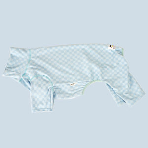 Pet Fall and Winter New Arrival Gingham Dralon Four-Legged Pet Clothing Dog Thermal Underwear Homewear Anti-Lint Pajamas