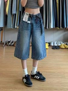 กางเกงยีนส์ทรงตรงเอวสูง 7 ฟุต ทรงหลวม ทรงเข้ารูป กางเกงขายาวทรงตรง สไตล์ย้อนยุค สไตล์อเมริกัน สำหรับผู้หญิงในฤดูร้อน