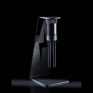 MHW-3BOMBER WDT Espresso Distribution Tool Black Coffee Distributor with Magnetic Stand Adjustable Range Coffee Needle Stirrer