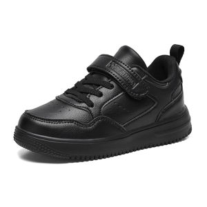 Childrens Fashion Sports Shoes Black Student Kids Boys & Girls Non Slip Flat Walking Shoes Lightweight Breathable Tennis