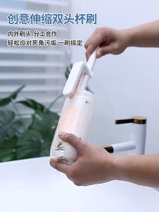 ชุดแปรงฟองน้ํา 2 หัวแปรง พร้อมแปรงล้างหลอด ด้ามจับยาว หมุนได้ 360 องศา อเนกประสงค์ พร้อมส่งในไทย