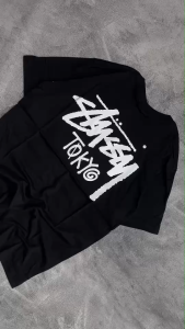 Kaos Stussy - tshirt stussy - kaos pria - tshirt pria - baju pria - kaos pria stussy TOKYO HITAM