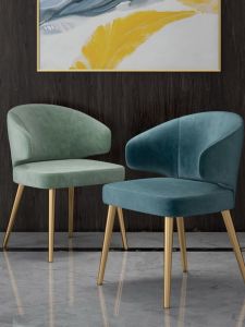 Nordic Style Luxury Dining Chair Home Restaurant Creative Iron Art Casual Back Modern Simple Ins Makeup Chair Soft Seat