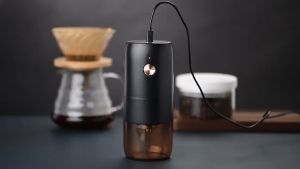 Electric Coffee Grinder Portable with Ceramic Burr with Type C USB Rechargeable Automatic Grind Adjustable Thickness