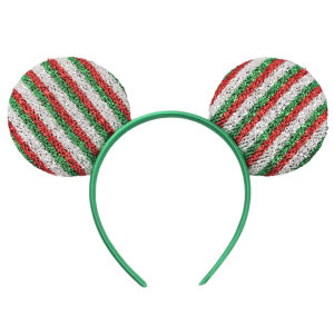 Disney | Cute Christmas Gingerbread Mickey Ears Headband Girls Sequins Bow Festivall Party Hairband Disney DIY Hair Accessories Cartoon